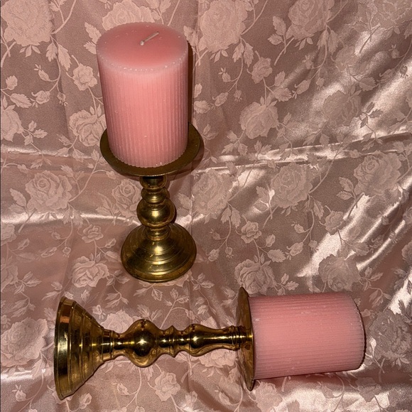 Vintage Hosley Brass Candle Holders - Picture 2 of 2